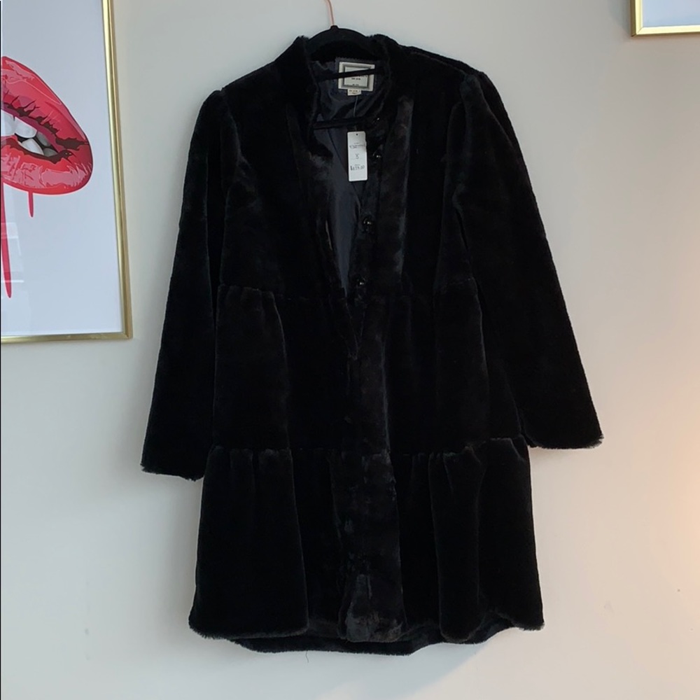 Black Faux Fur Coat Brand New